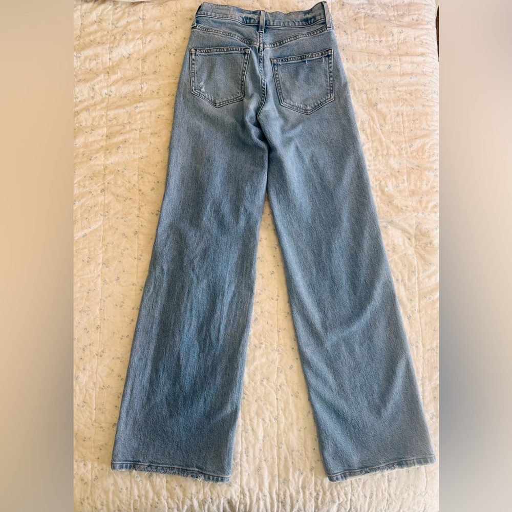 AYR Light Blue Wide-Leg Distressed Jeans - Picture 6 of 11